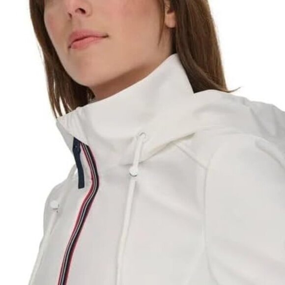 New Tommy Hilfiger Women’s Lightweight Hooded Windbreaker Jacket Size XXL White - Picture 9 of 16